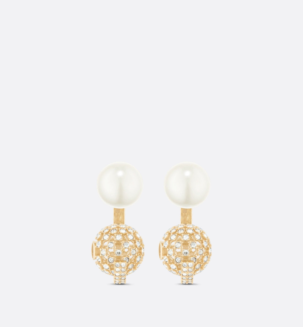 Dior Tribales White Resin Pearls 18K Gold Earrings