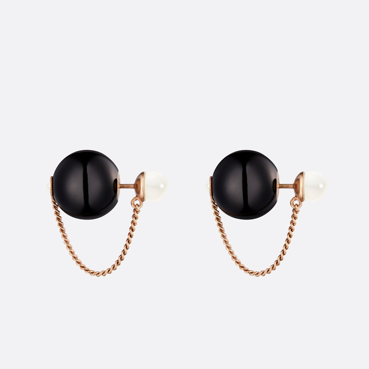 Dior Tribales Black Resin Pearl 18K Gold Earrings
