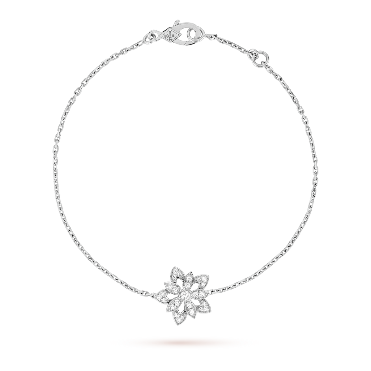 Lotus Openwork Pendant 18K Gold Bracelet