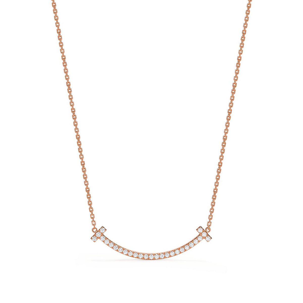 Tiffany Medium Diamond Pendant 18K Gold Necklace