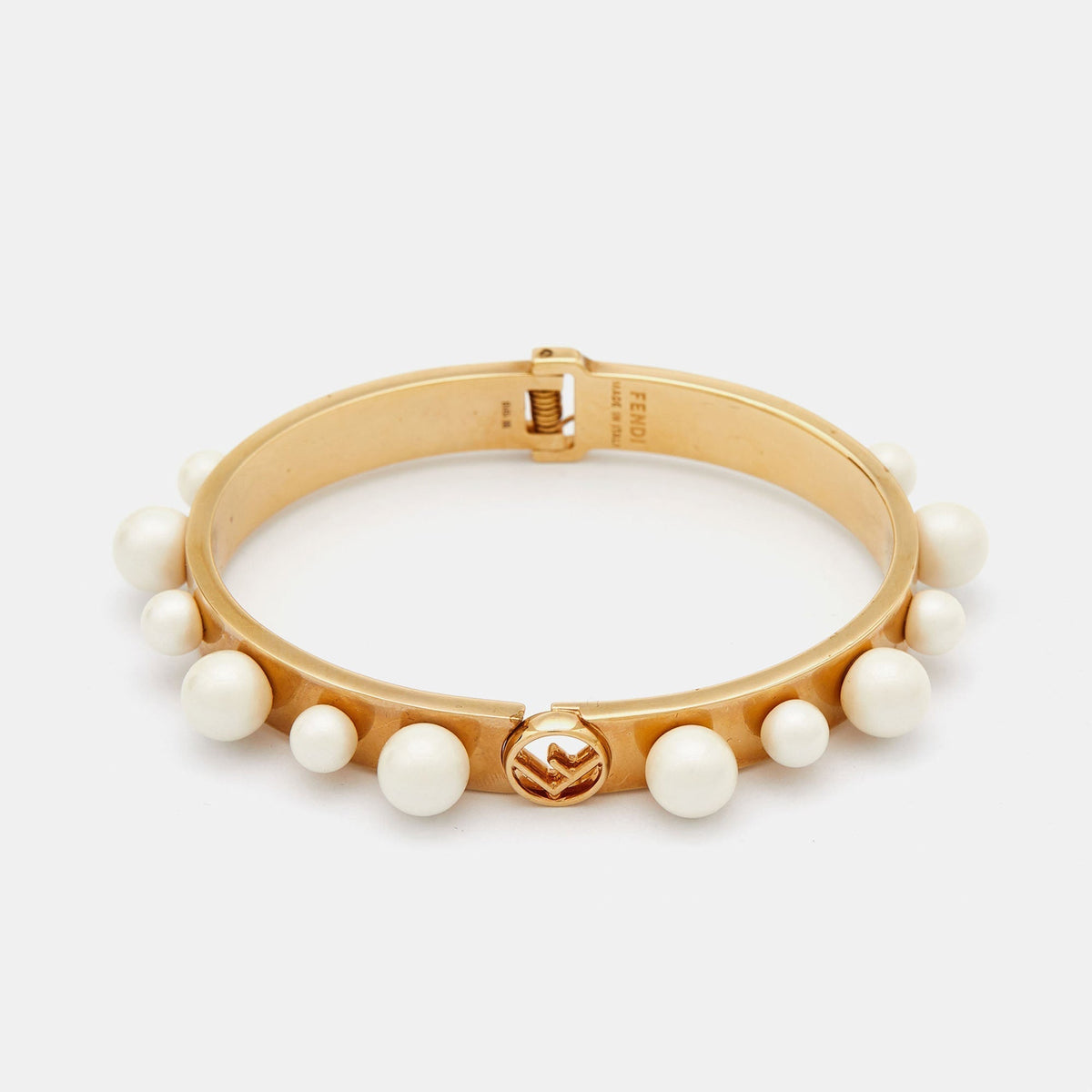 Fendi Pearls 18K Gold Bracelet