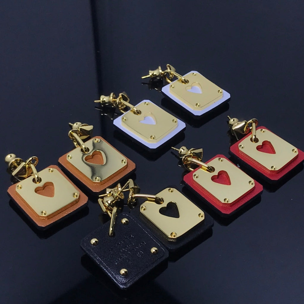 Hermes As De Celine Black 18K Gold Earrings