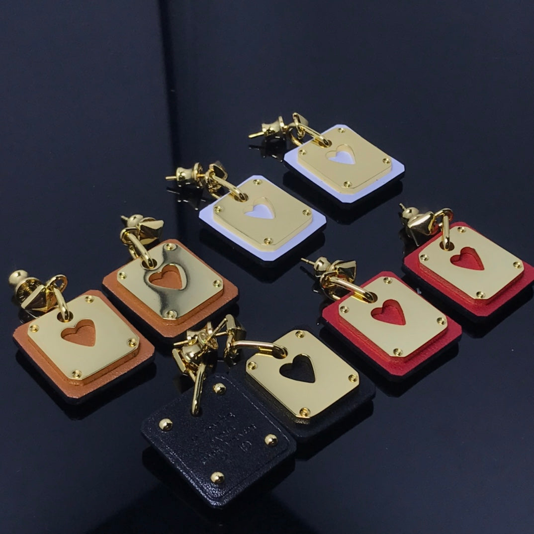 Hermes As De Celine Brown 18K Gold Earrings