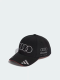 Black Racing Baseball Cap, Silver Embroidered Adjustable Snapback Hat