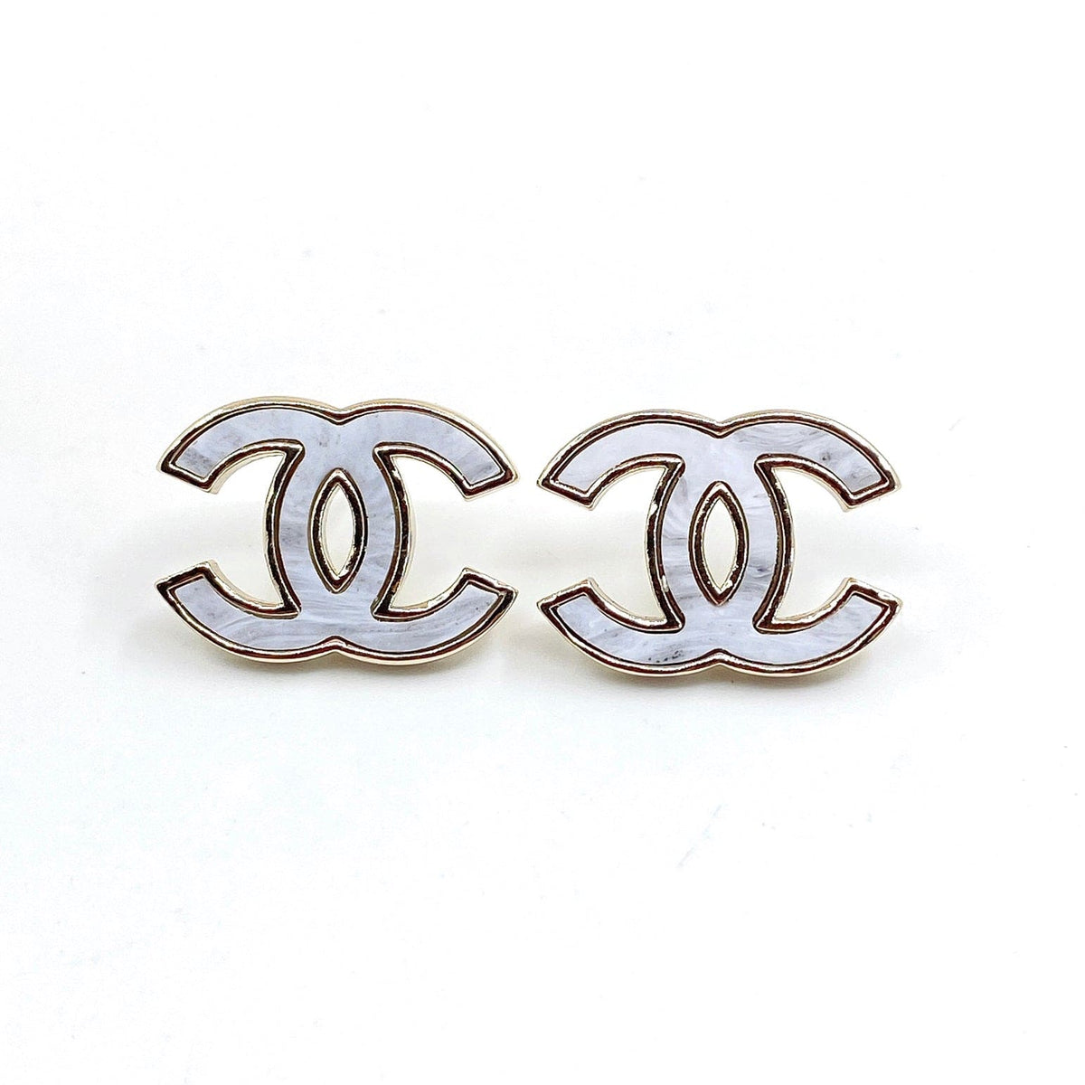Chanel Marble 18K Gold Earrings
