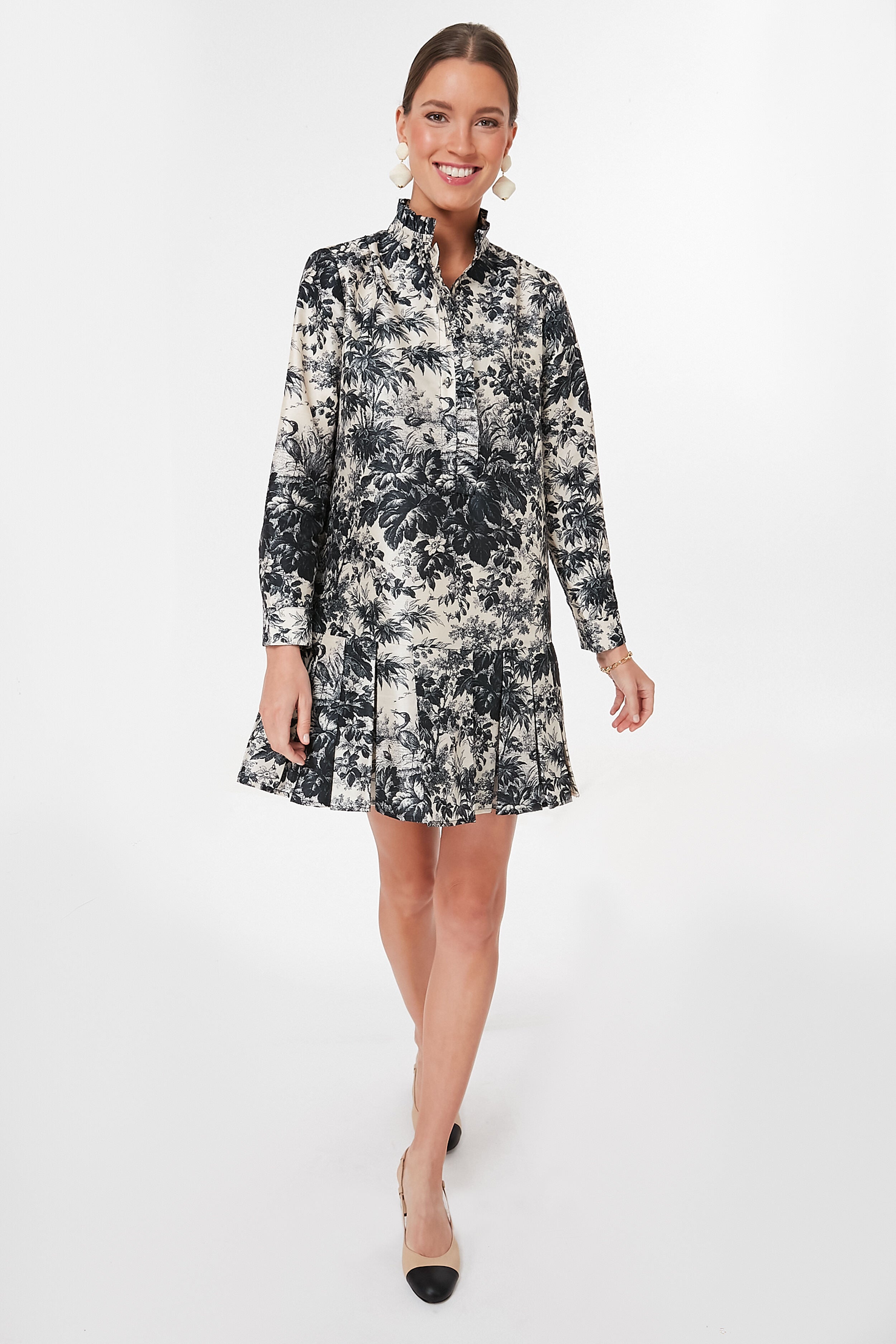 Noir Cypress Toile Tate Dress