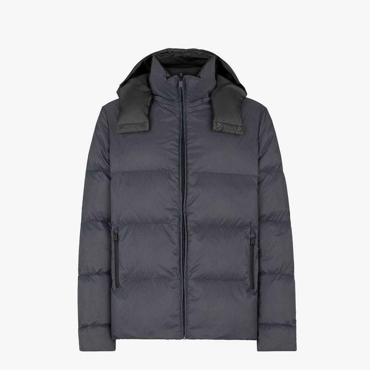 Fendi Grey Quilted Hooded Puffer Jacket — hero