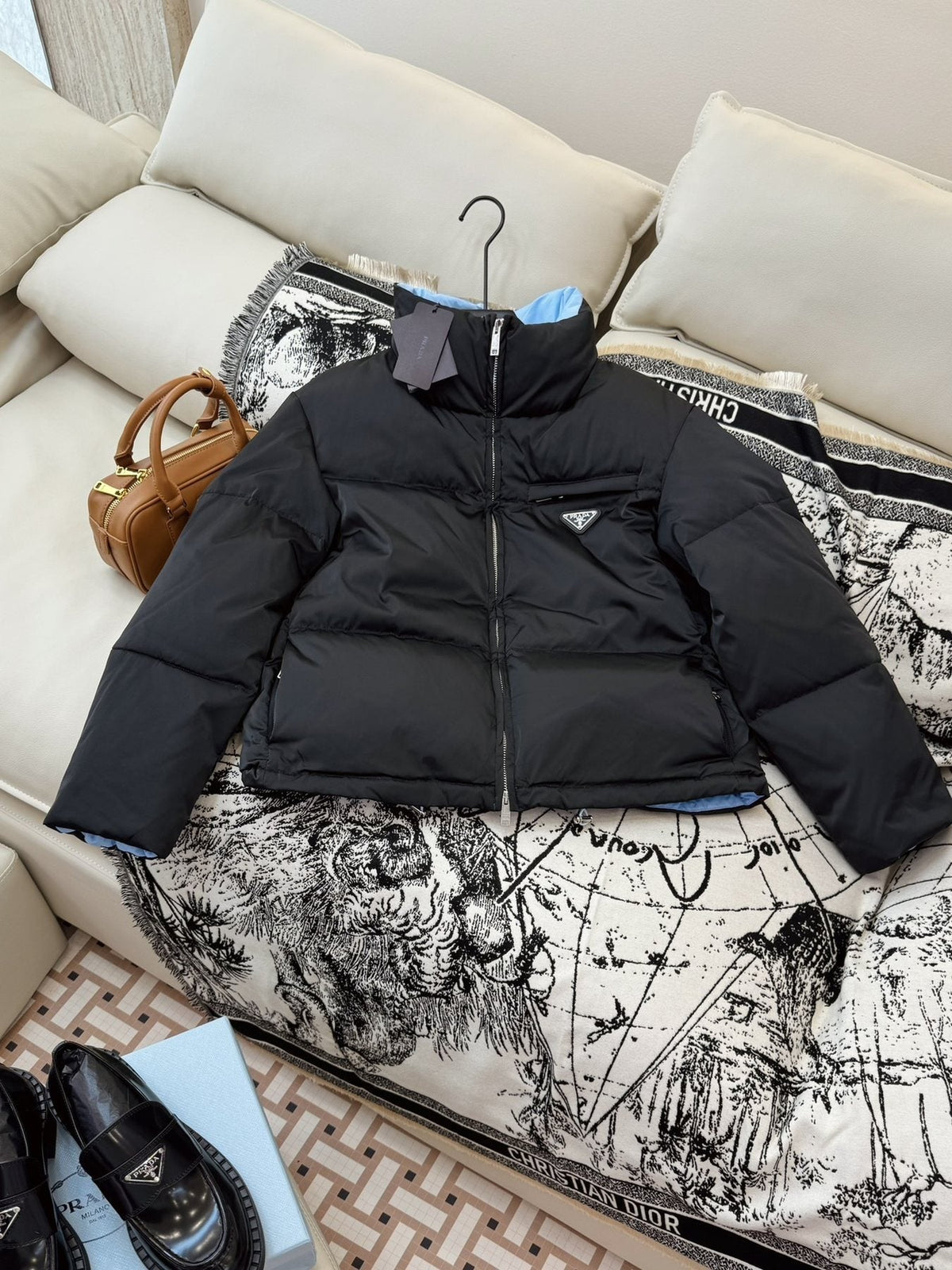 Prada Reversible Quilted Puffer Jacket — context