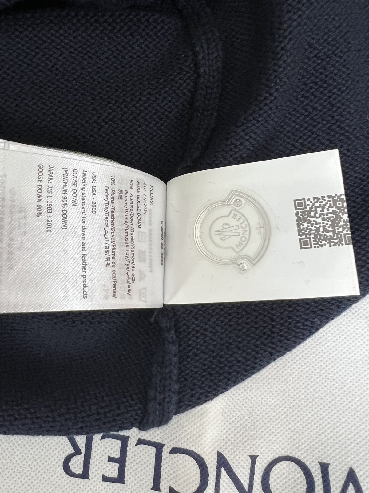 Moncler Navy Chest Monogram Knit Sweater — hang_tag