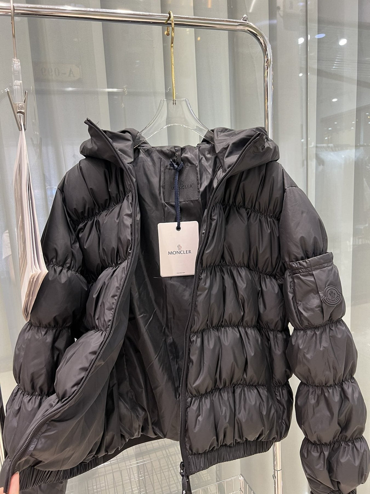 Moncler Women's Hooded Puffer Coat — hang_tag
