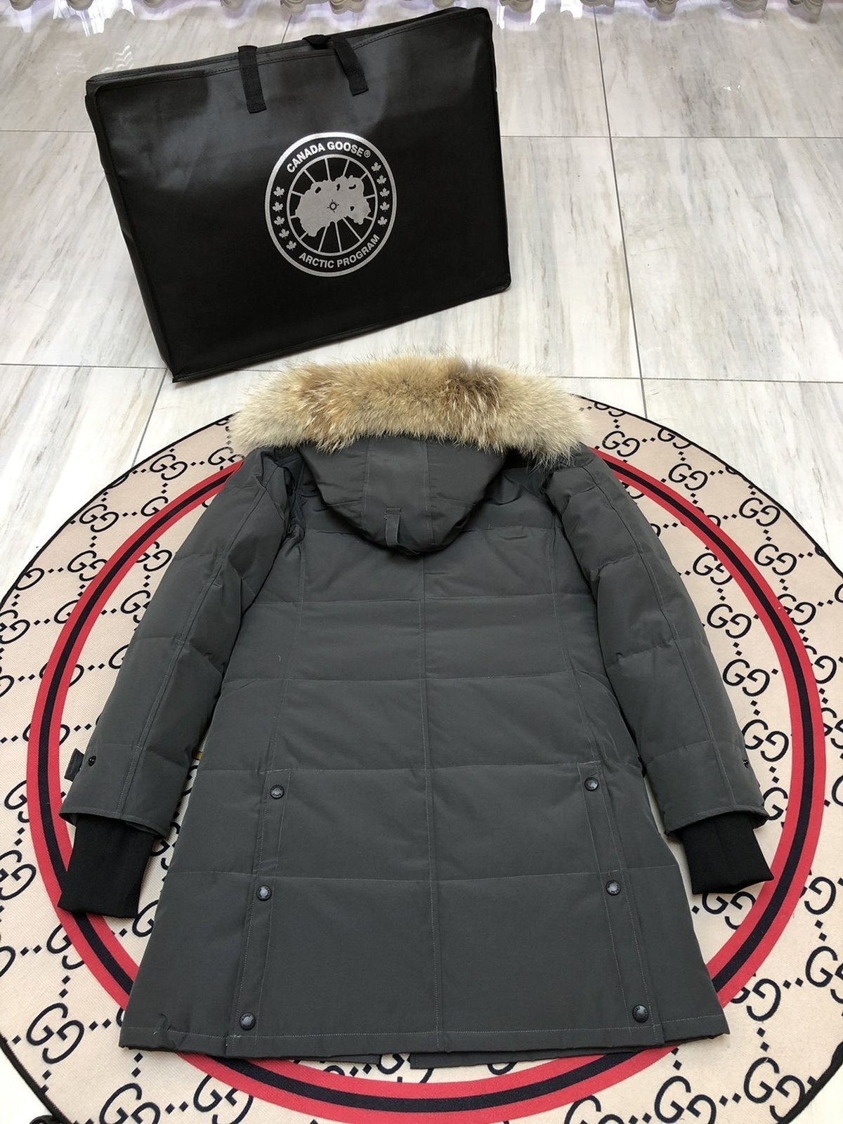 Canada Goose Women's Quilted Long Down Jacket — back