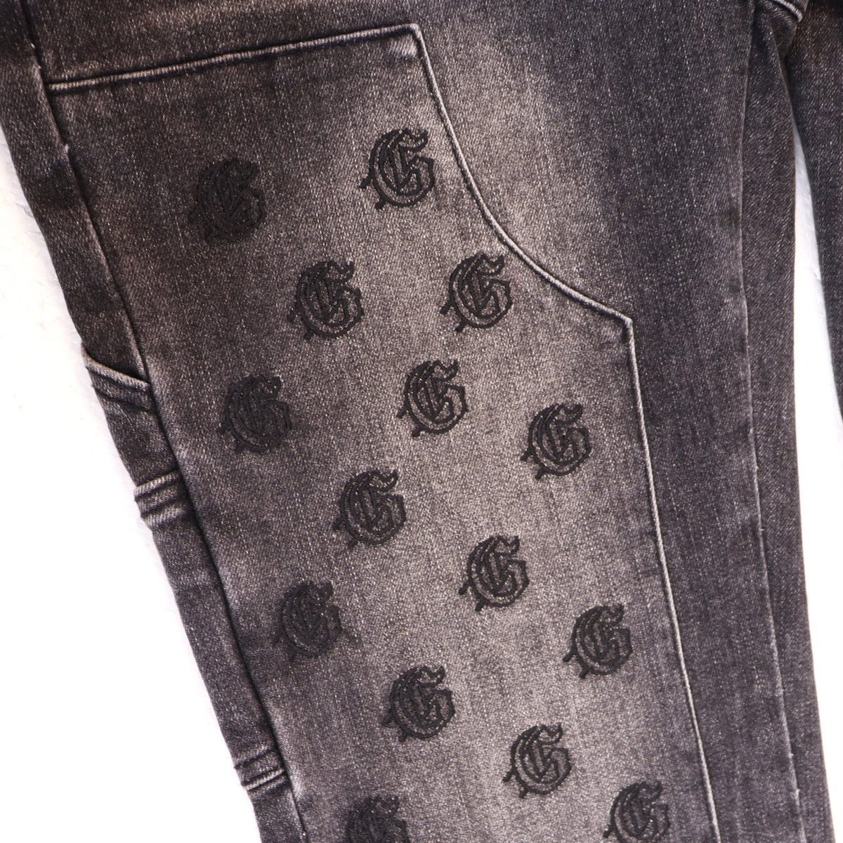 Godspeed Cargo Pocket Graphic Jeans — detail