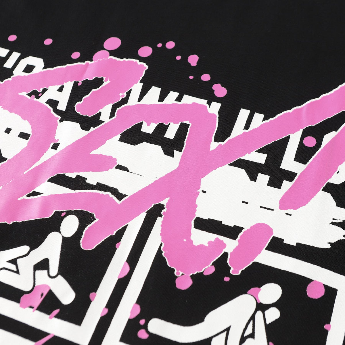 THAT'S A AWFUL LOT OF COUGH SYRUP White & Pink Graphic Short-Sleeve T-Shirt — detail