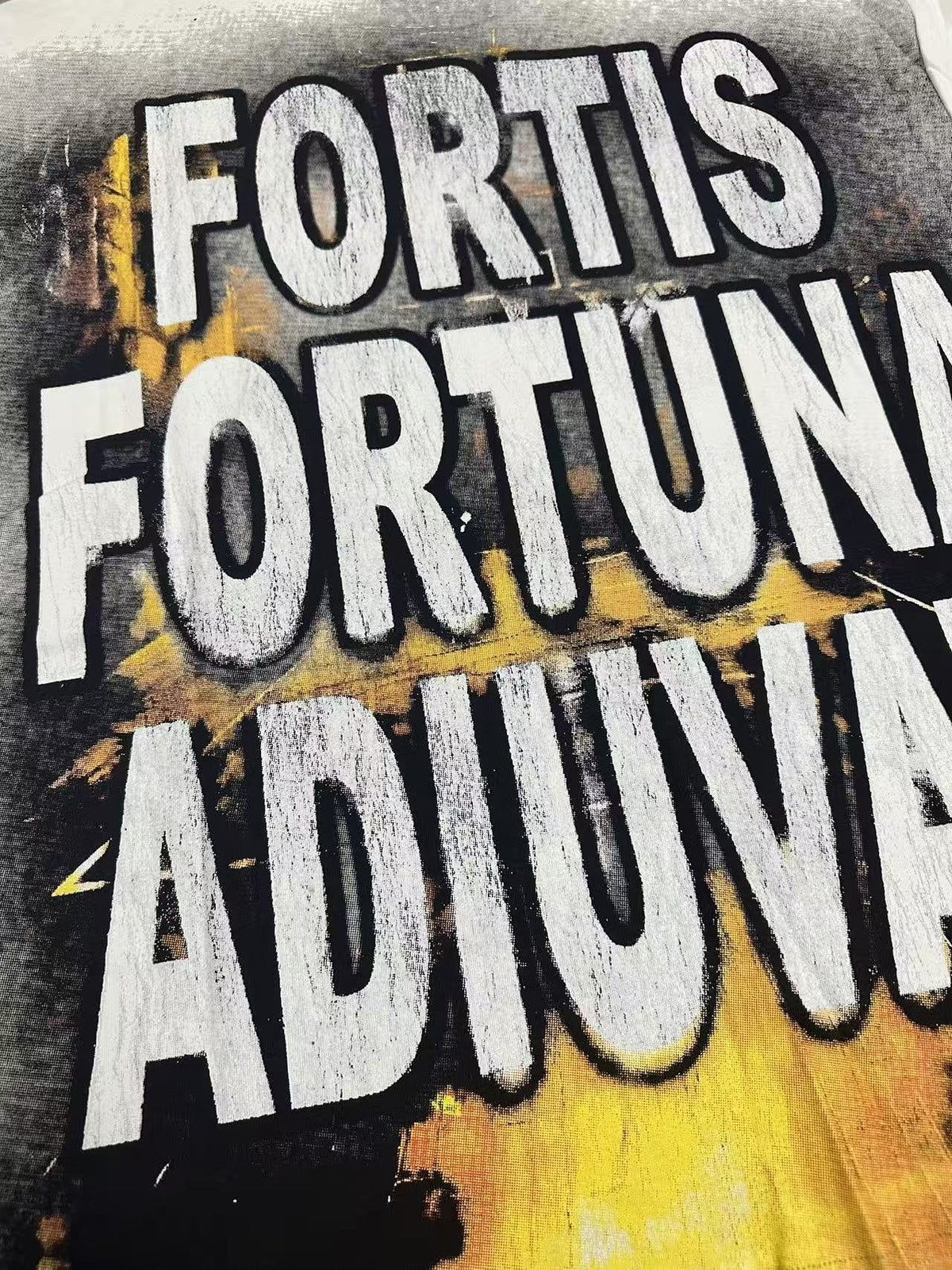Godspeed Fortis Fortuna Adiuvat Graphic T-Shirt — detail