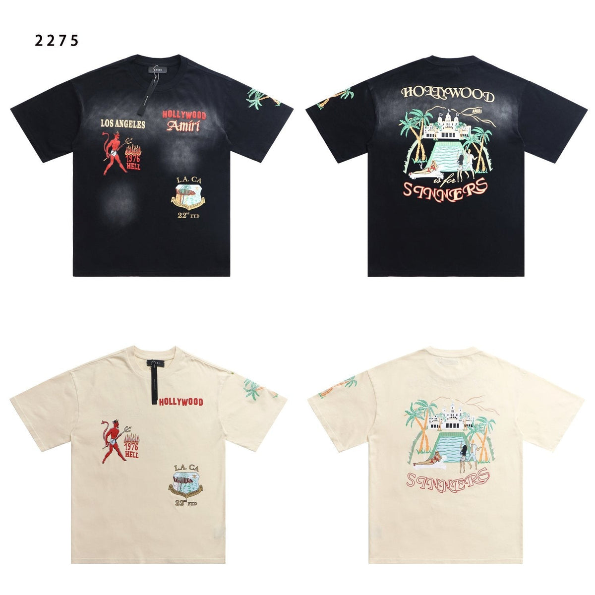 AMIRI Crystal Sinners Graphic T-Shirt — comparison