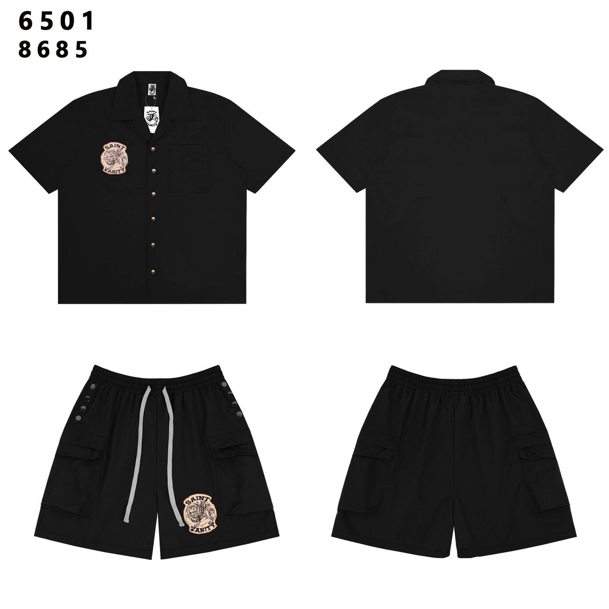 SAINT Tiger Patch Camp-Collar Shirt & Shorts Set — hero