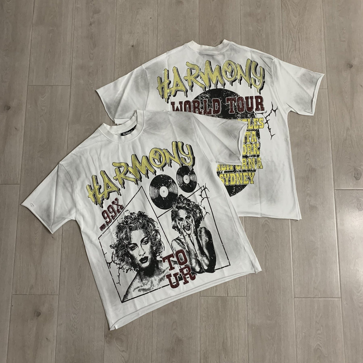HARMONY Tour Graphic Raw-Edge T-Shirt — context