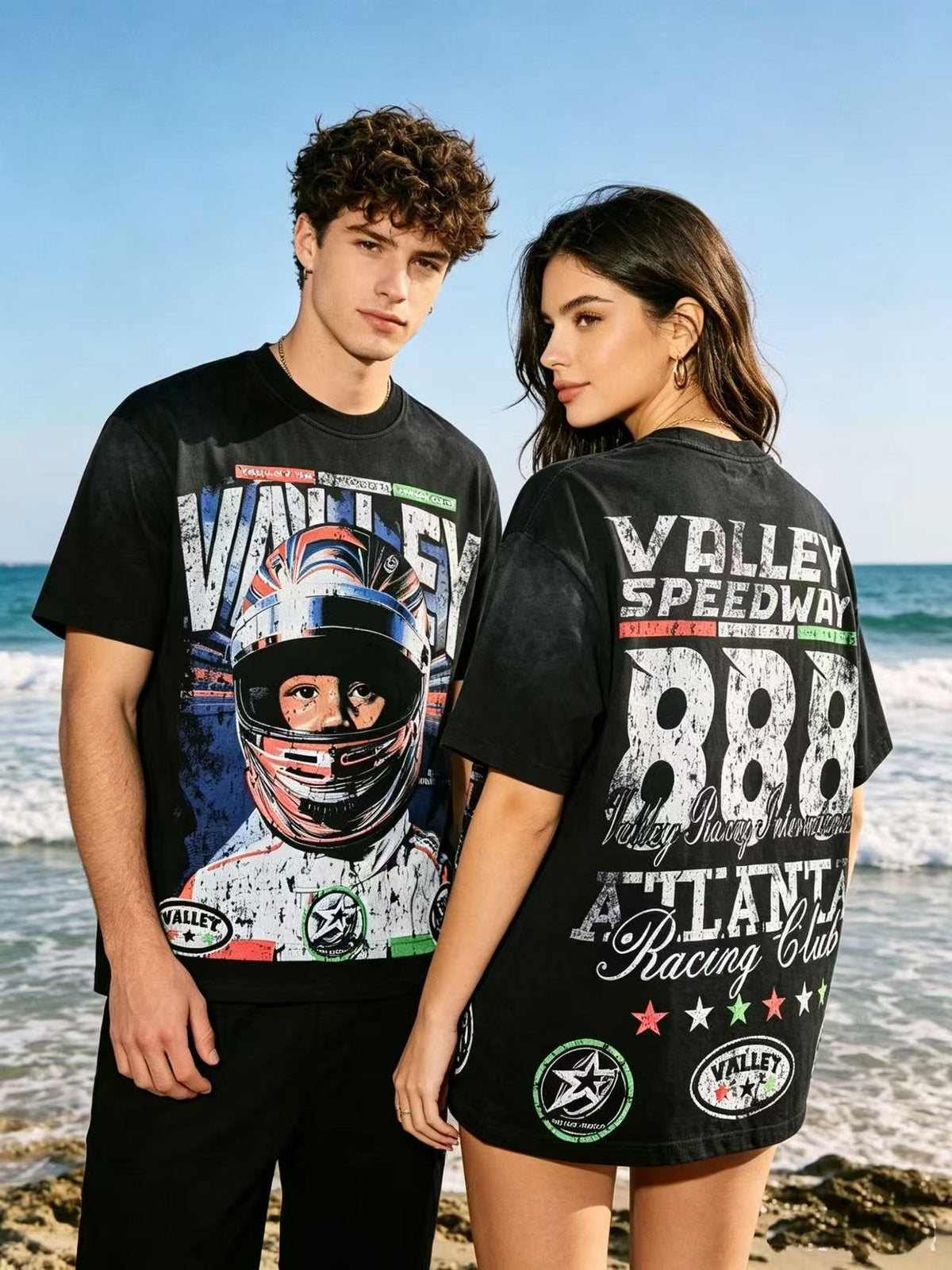 VALLEY Speedway 888 Racing Helmet Graphic T-Shirt — context