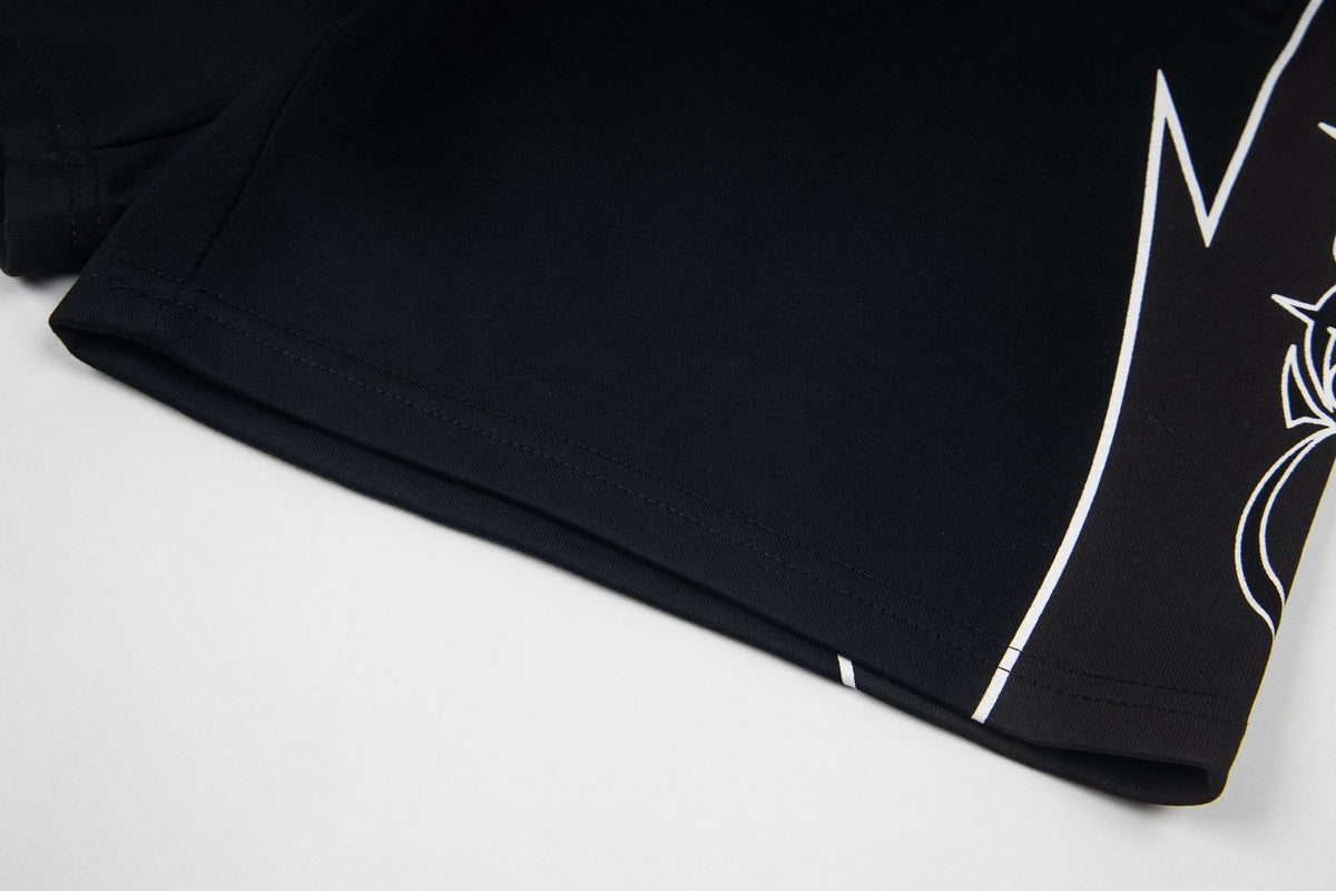 Godspeed Printed Side-Panel Drawstring Shorts — detail