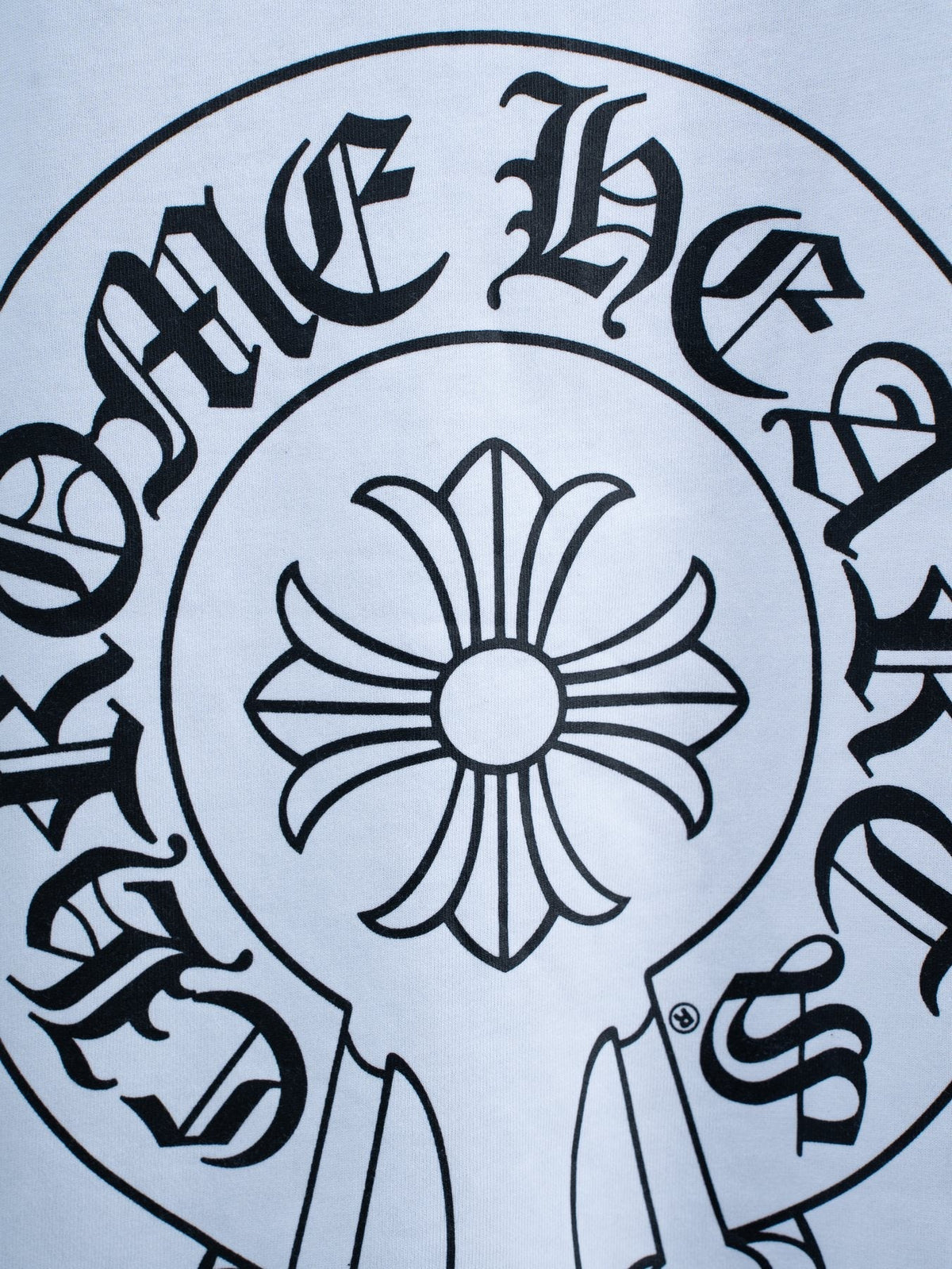 Chrome Hearts Horseshoe Script Graphic T-Shirt — detail