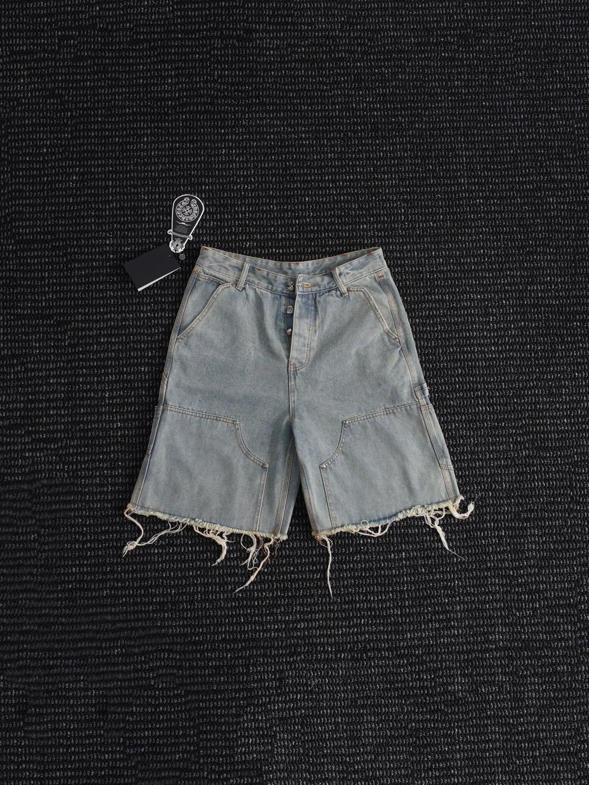 Chrome Hearts Light Blue Washed Denim Shorts — hero