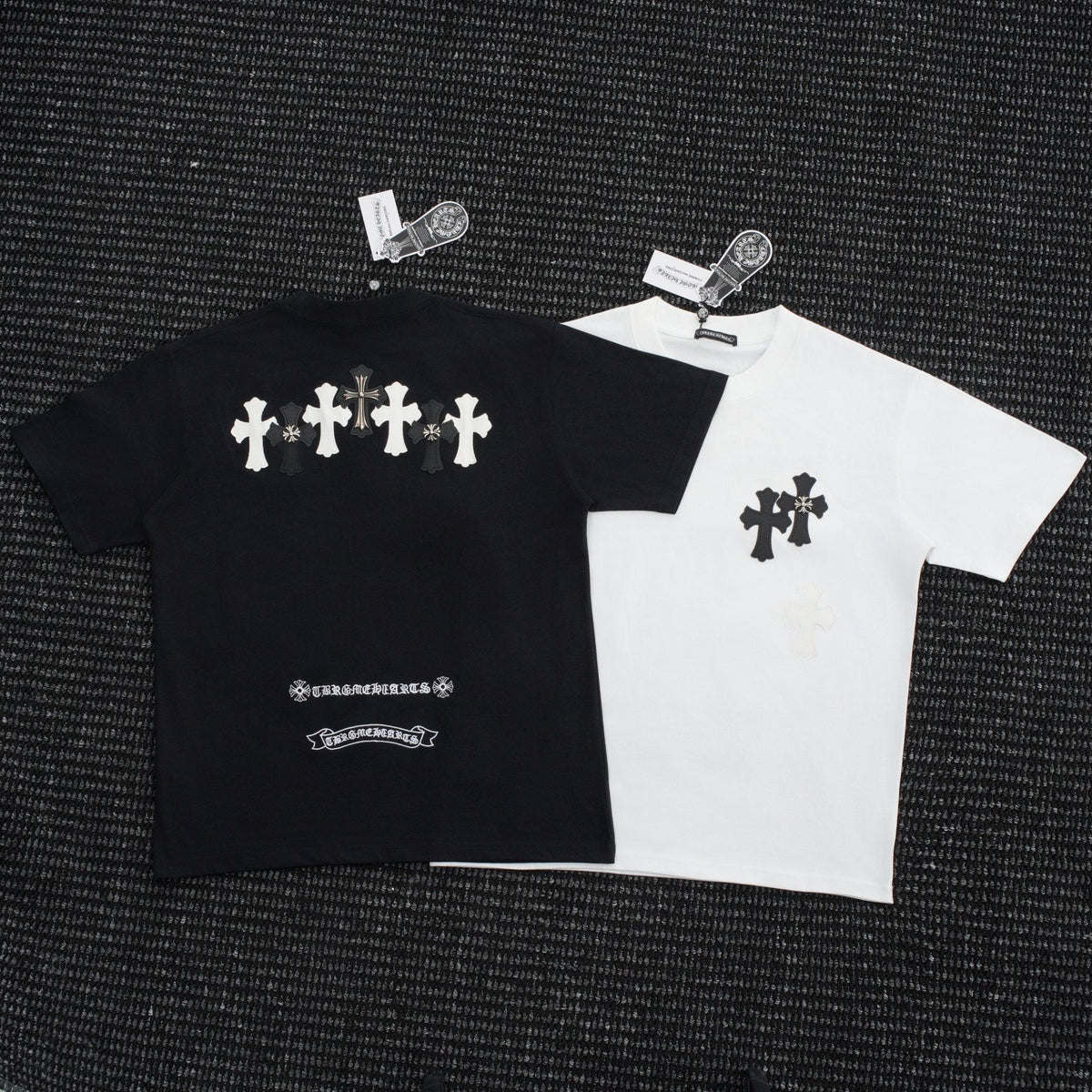 Chrome Hearts Contrast Cross Applique T-Shirt — comparison