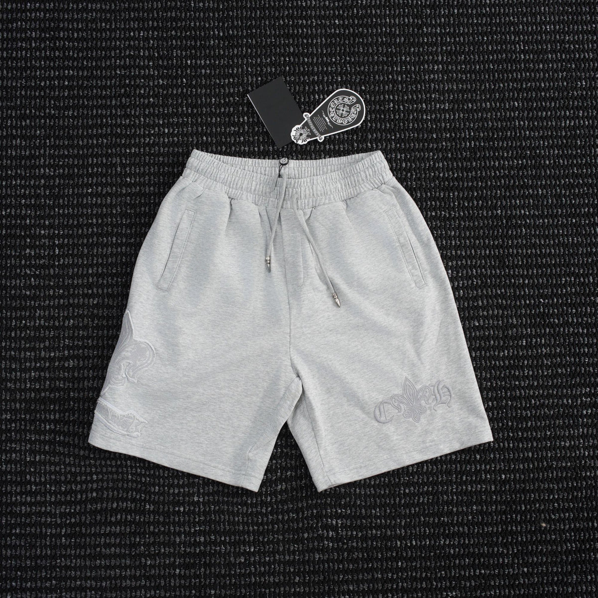 Chrome Hearts Tonal Sanskrit Cross Embroidered Shorts — hero