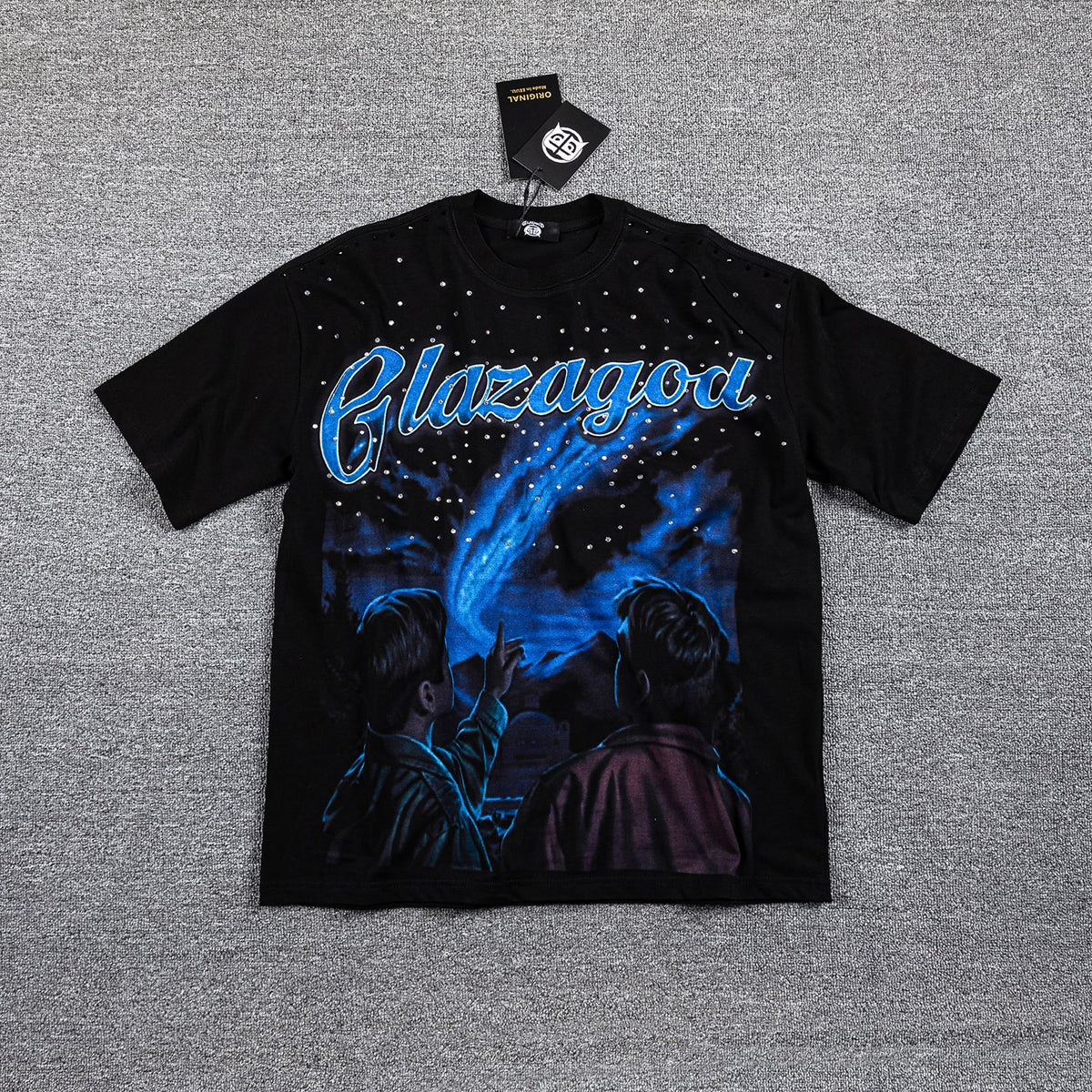 Glazagod Blue Graphic Short-Sleeve T-Shirt — front