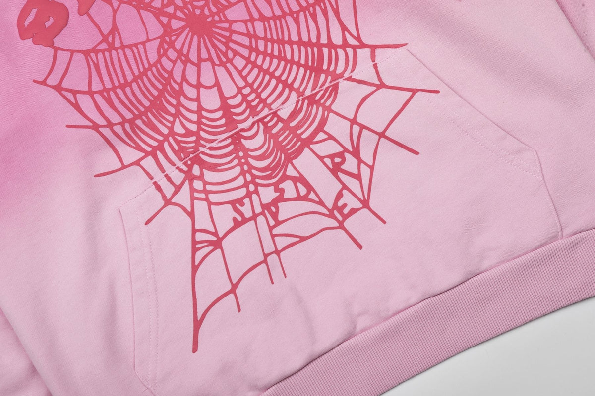 Sp5der Gradient Spider-Web Hoodie & Sweatpants Set — detail