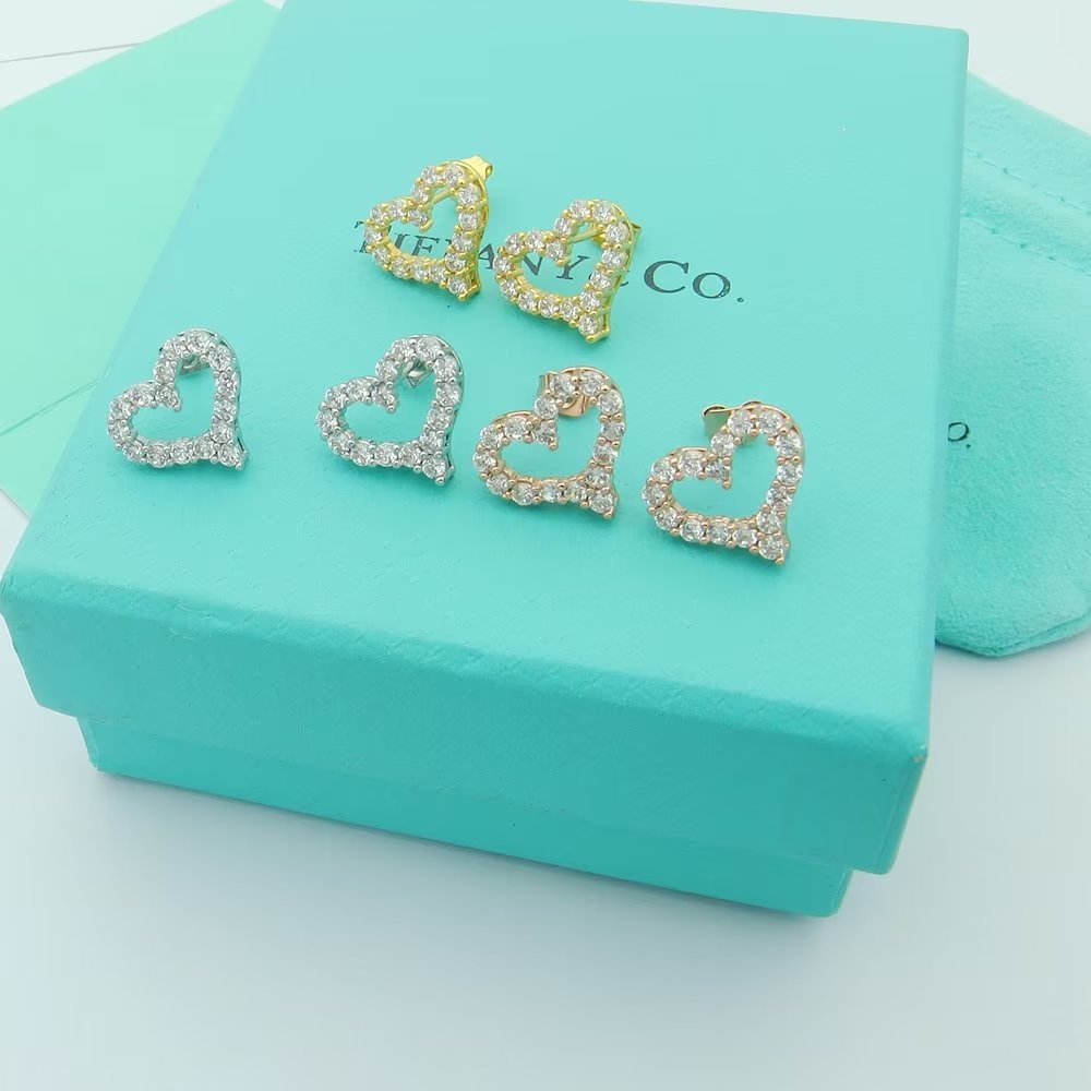 Tiffany Heart Diamonds 18K Rose Gold Earrings