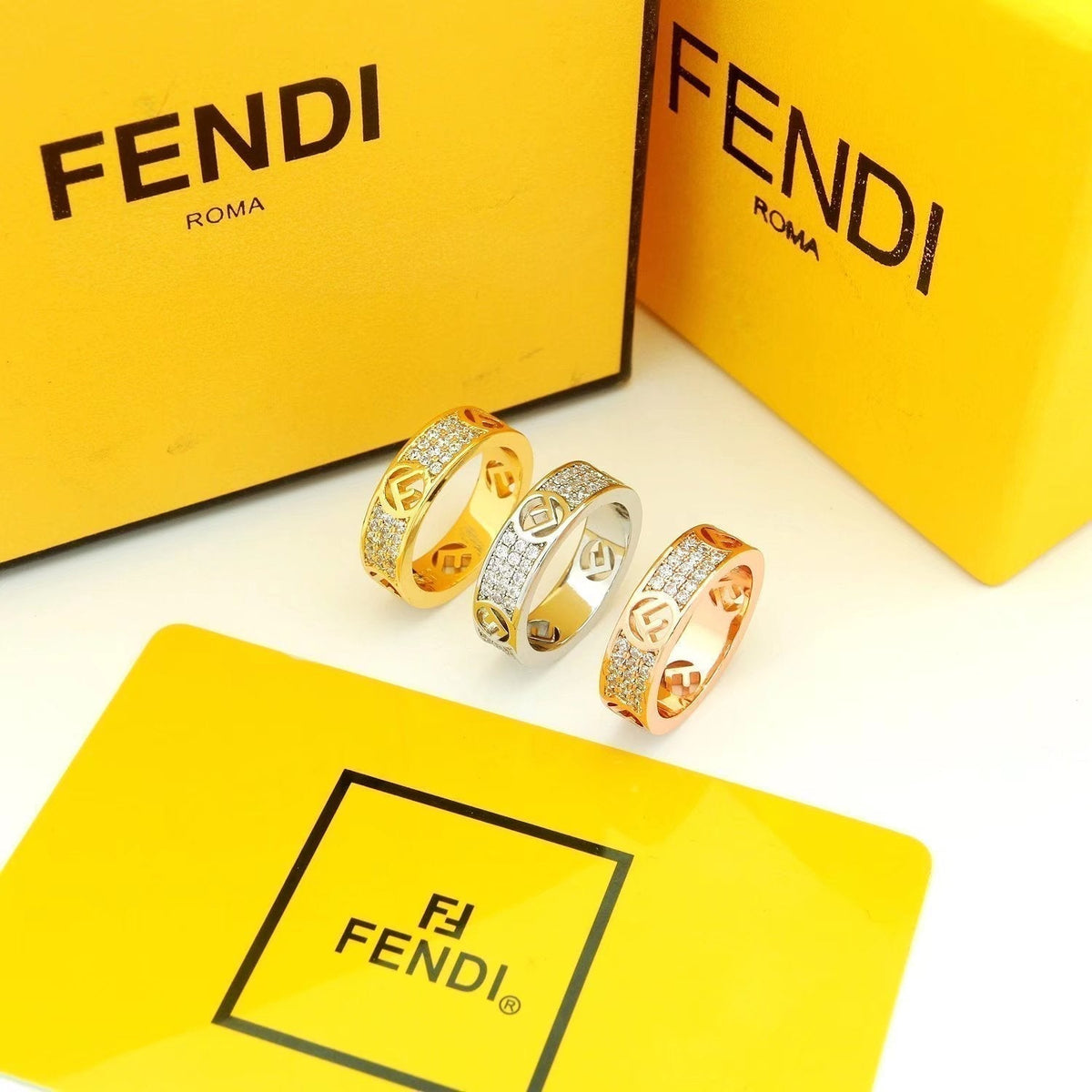 Fendi Is 18K White Gold Ring