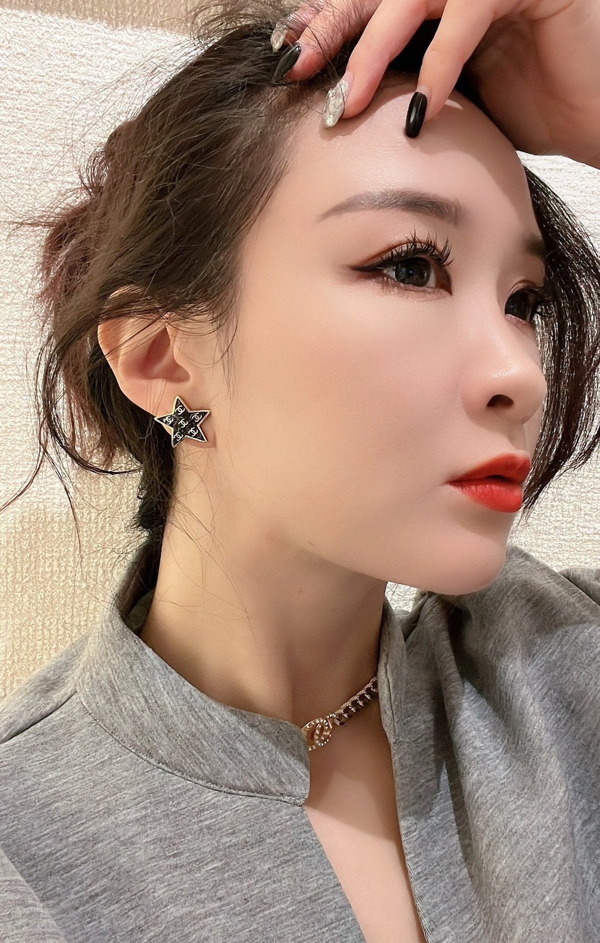 Chanel Star 18K Gold Earrings