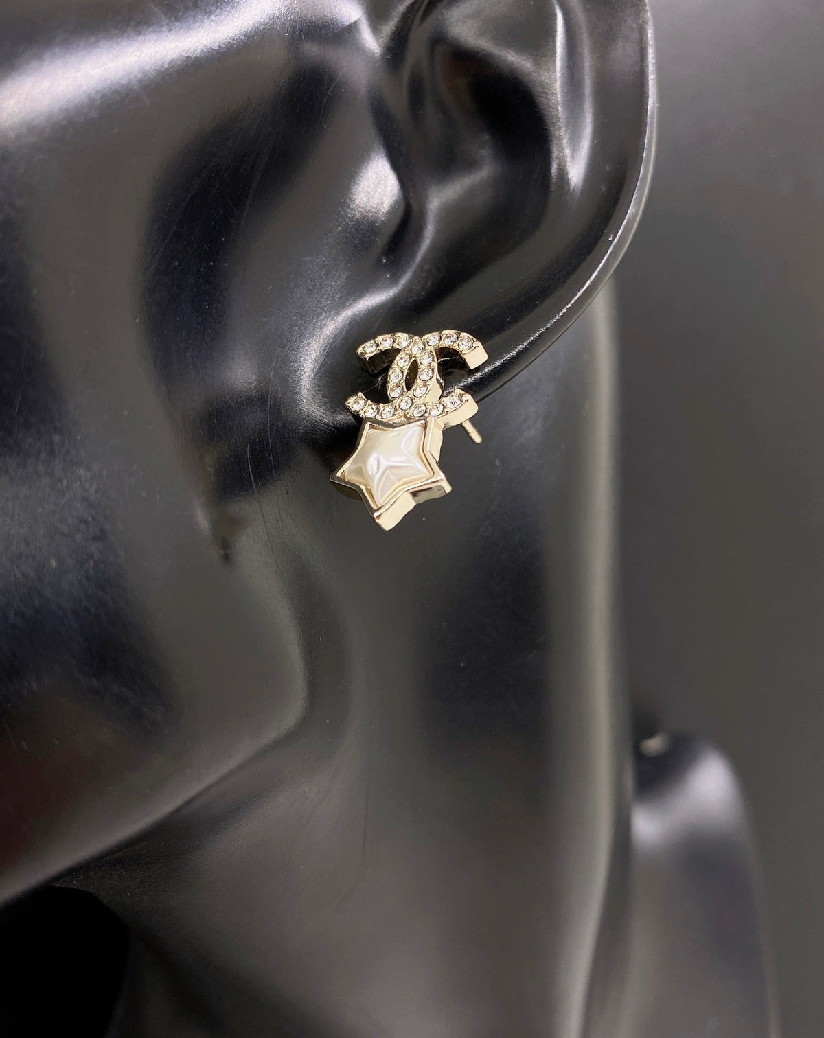 Chanel Star Crystals 18K Gold Earrings