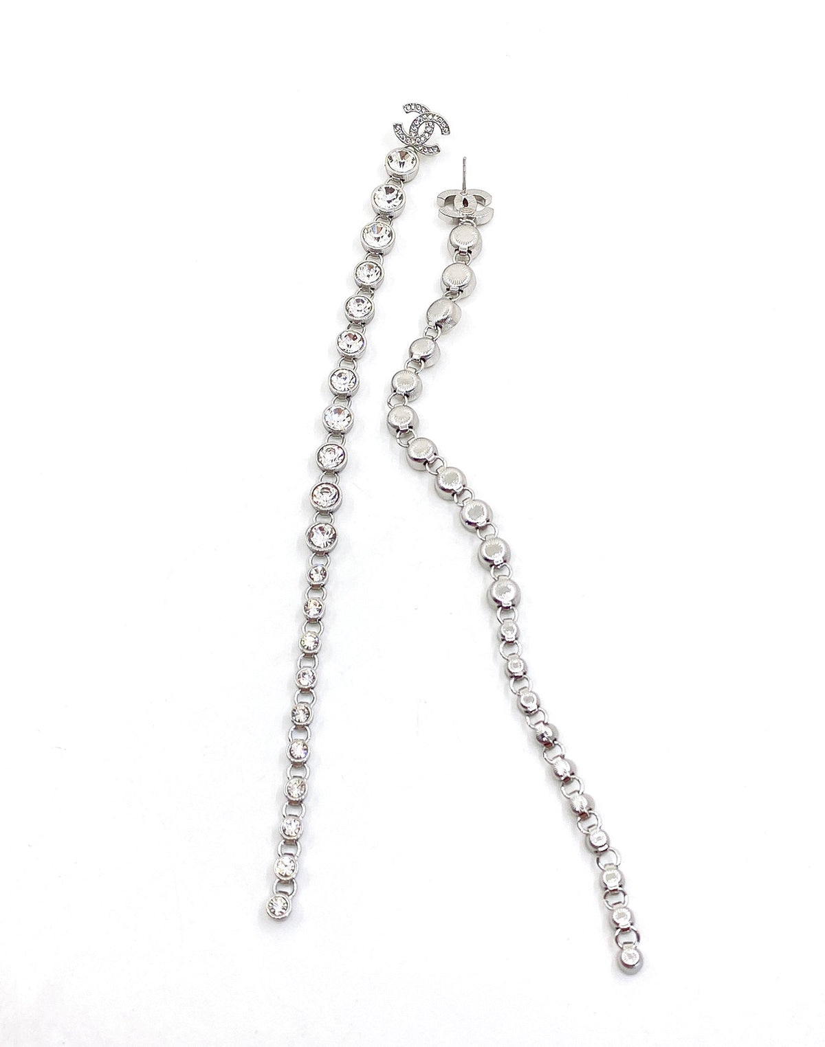 Chanel Long Crystals 18K Gold Earrings
