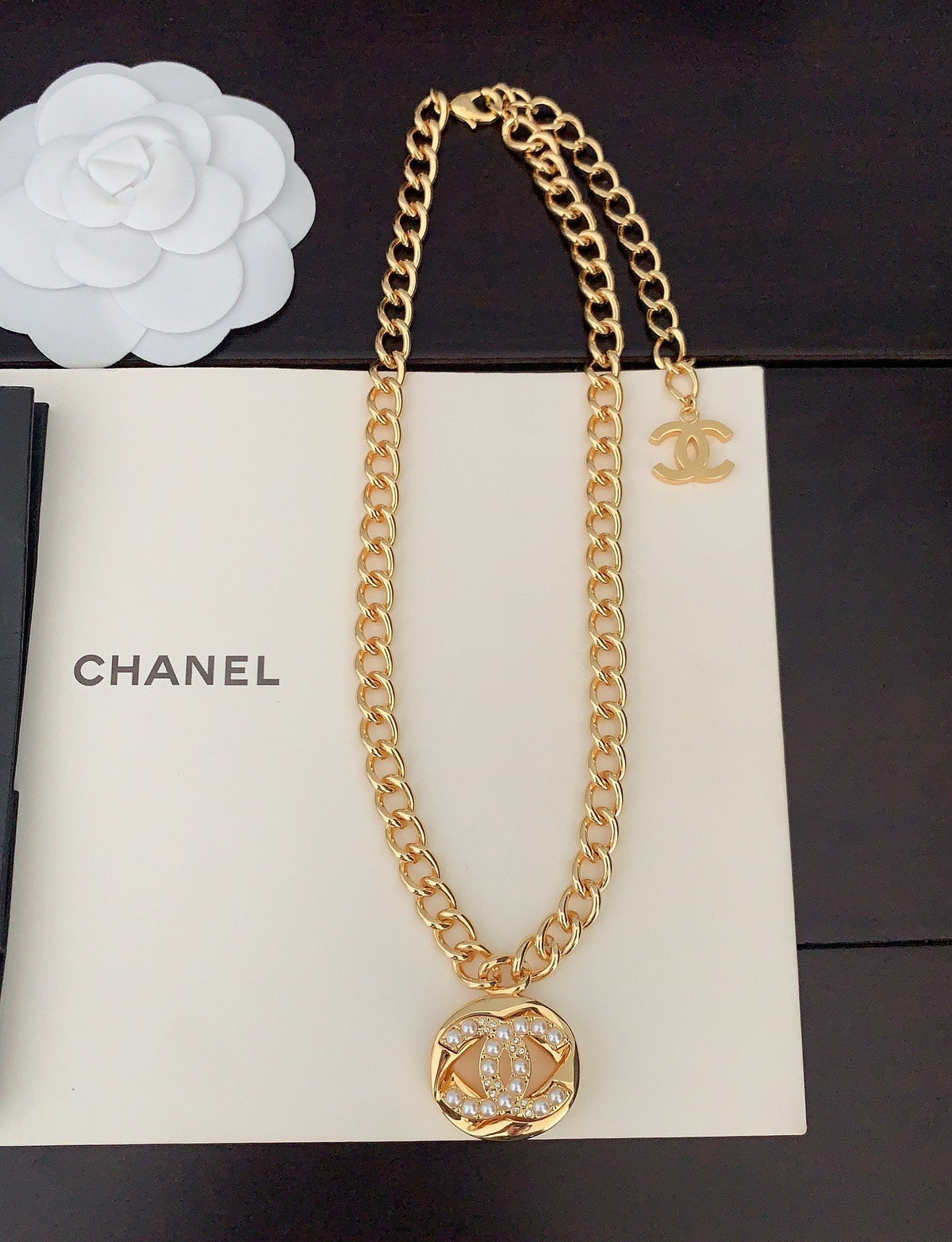 Chanel Diamond Chain 18K Gold Necklace
