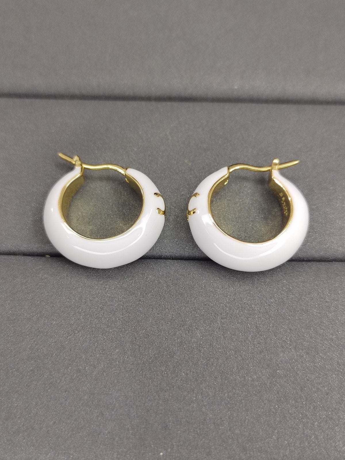 Celine White Pearl 18K Gold Earrings