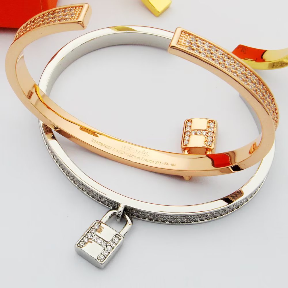 Hermes Kelly Lock Vintage Hermes 18K Gold Bracelet