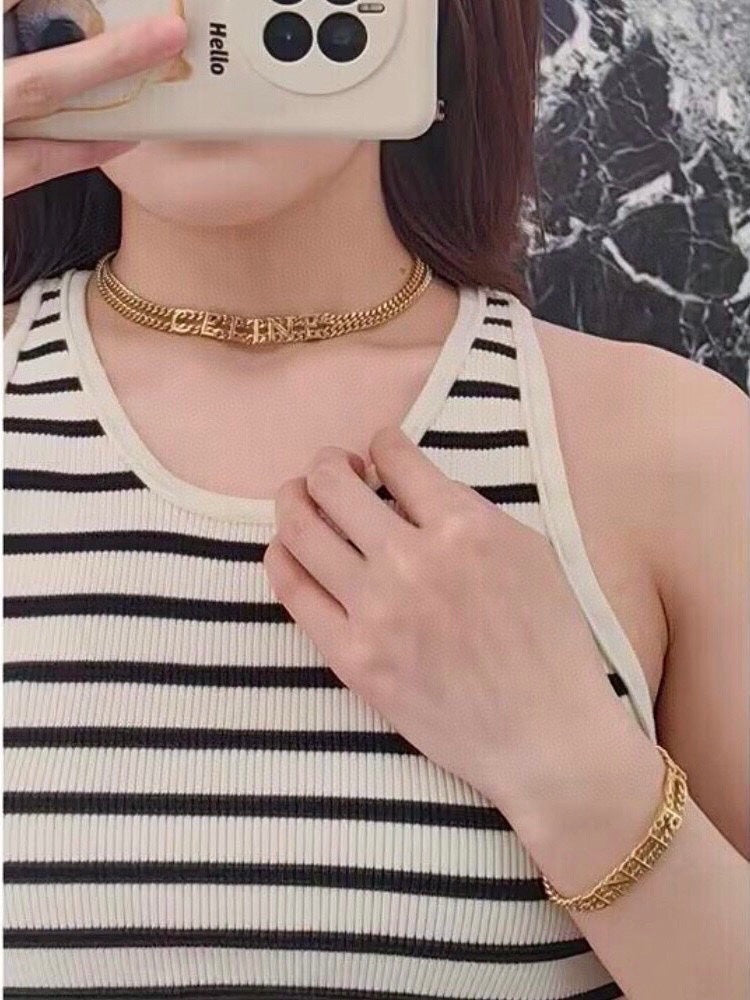 Celine Gourmette 18K Gold Bracelet