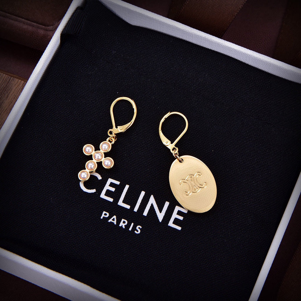 Celine Pearl 18K Gold Earrings