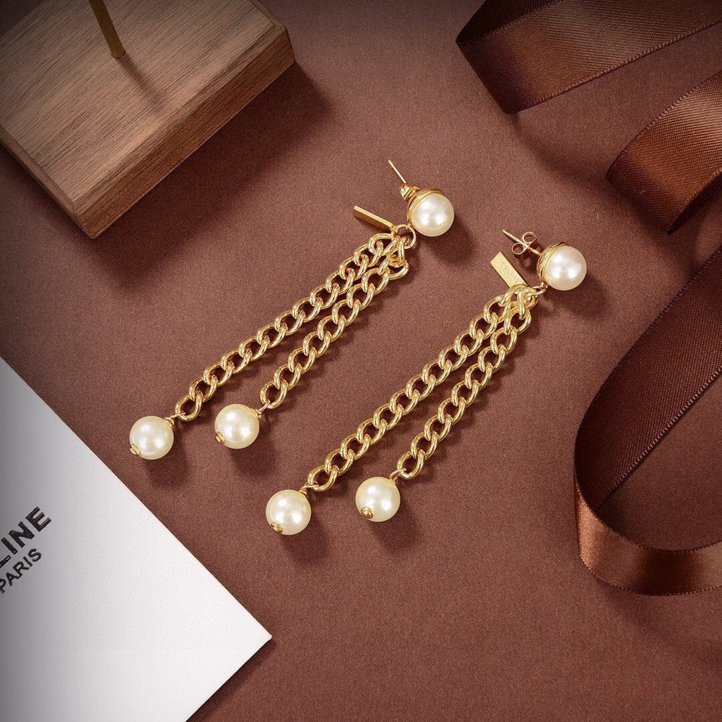Celine Long 18K Gold Earrings