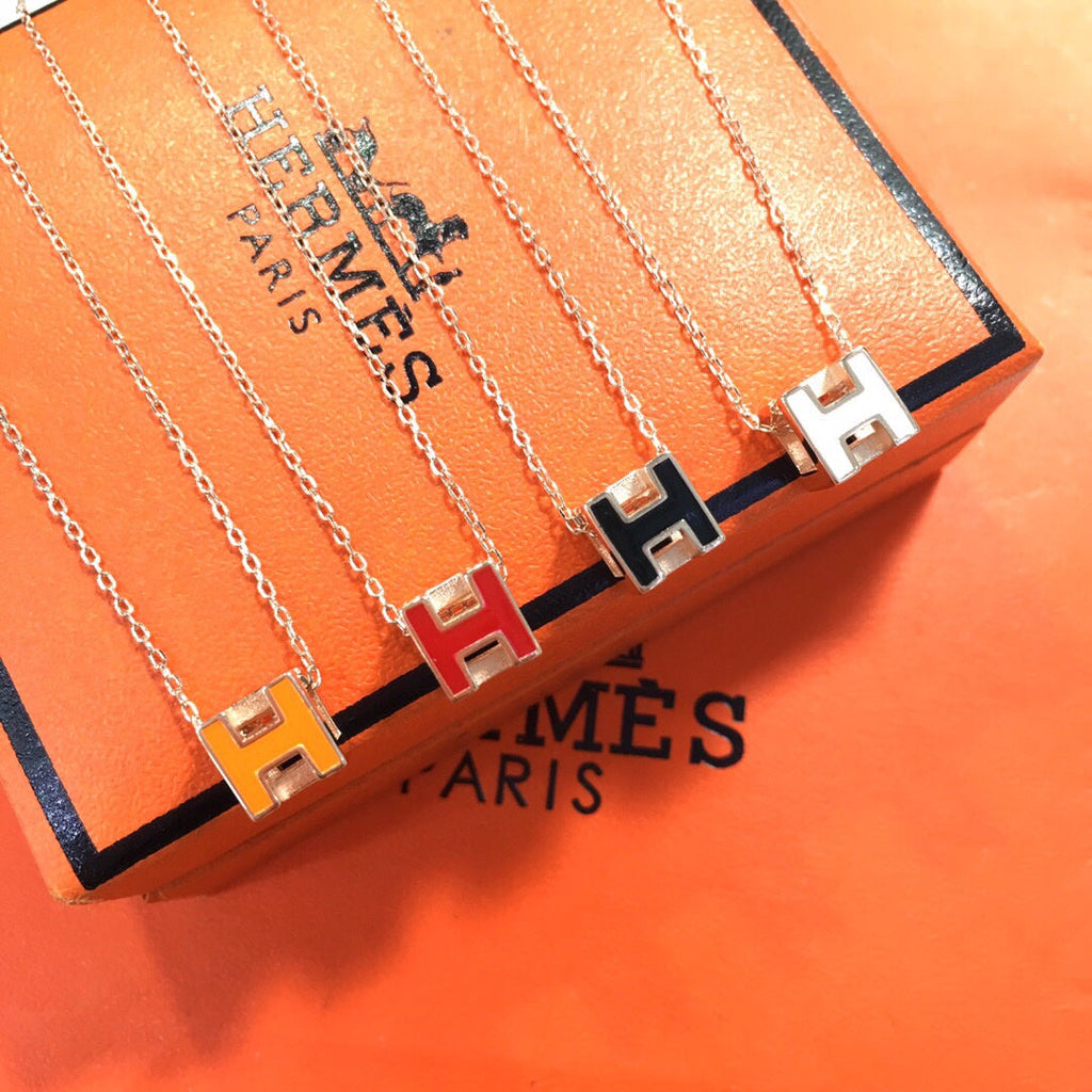 Hermes Cage D'H White 18K Gold Necklace