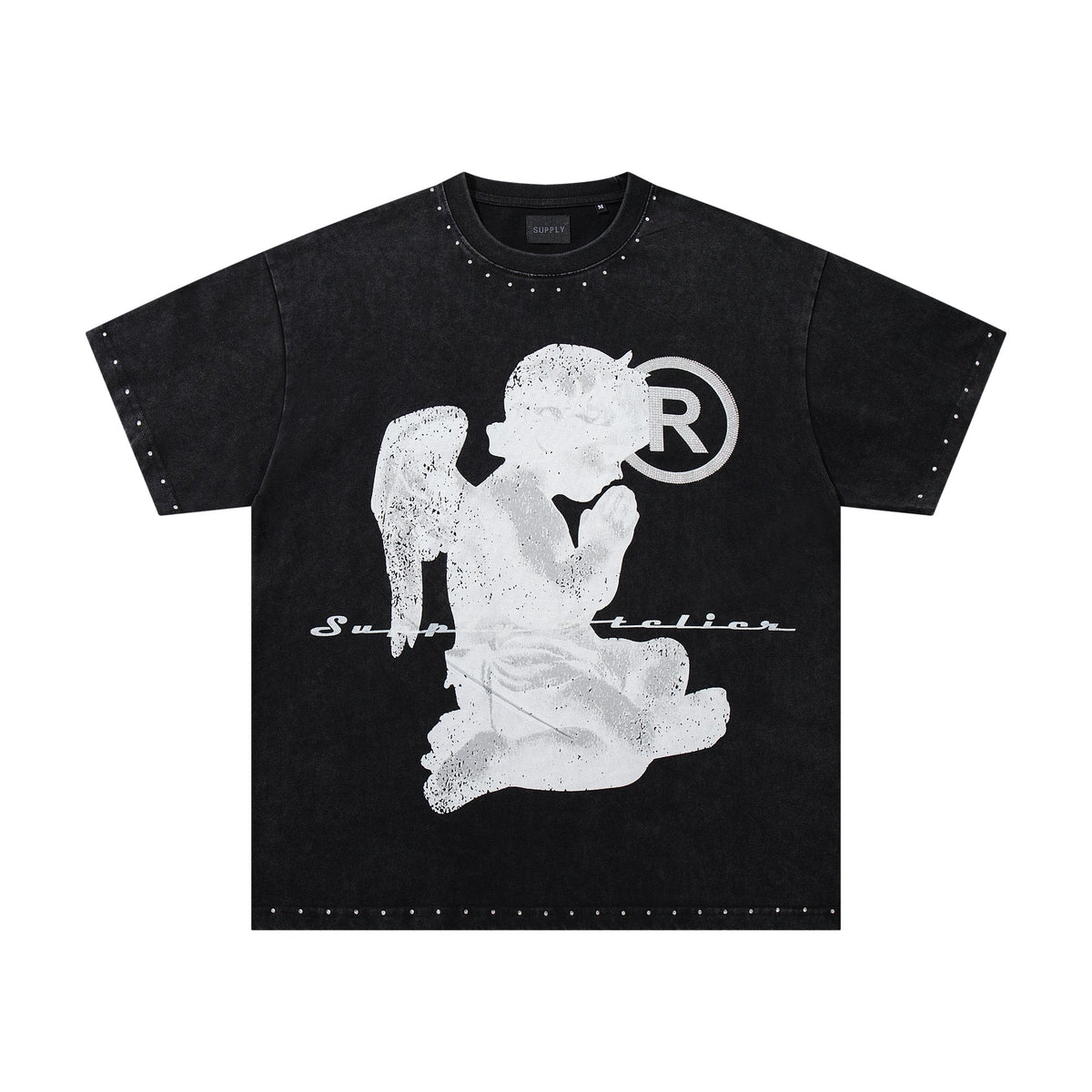 SUPPLY TEE Stud-Trim Flame Graphic T-Shirt — hero