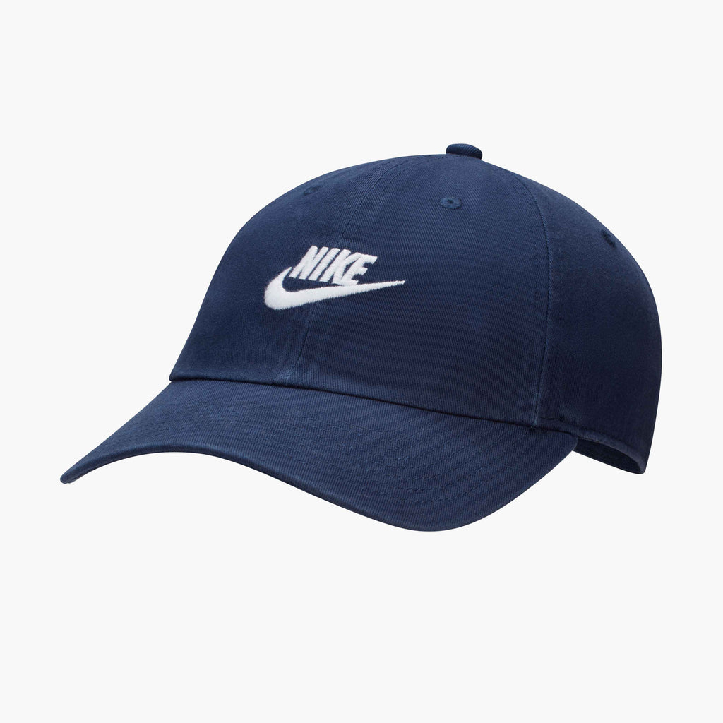 Nike Club Unstructured Futura Wash Cap in Midnight Navy / White